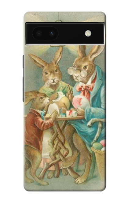 W3164 Easter Rabbit Family Hard Case and Leather Flip Case For Google Pixel 6a