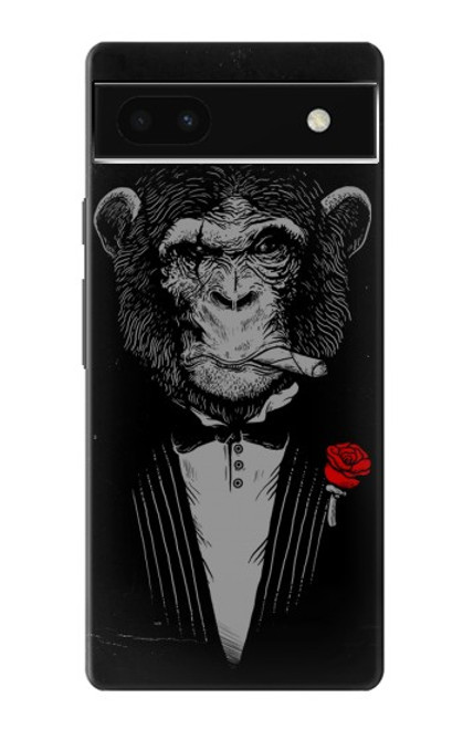 W3167 Funny Monkey God Father Hard Case and Leather Flip Case For Google Pixel 6a