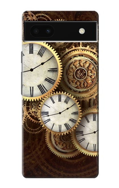 W3172 Gold Clock Live Hard Case and Leather Flip Case For Google Pixel 6a