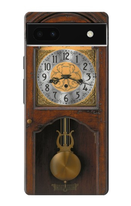 W3173 Grandfather Clock Antique Wall Clock Hard Case and Leather Flip Case For Google Pixel 6a