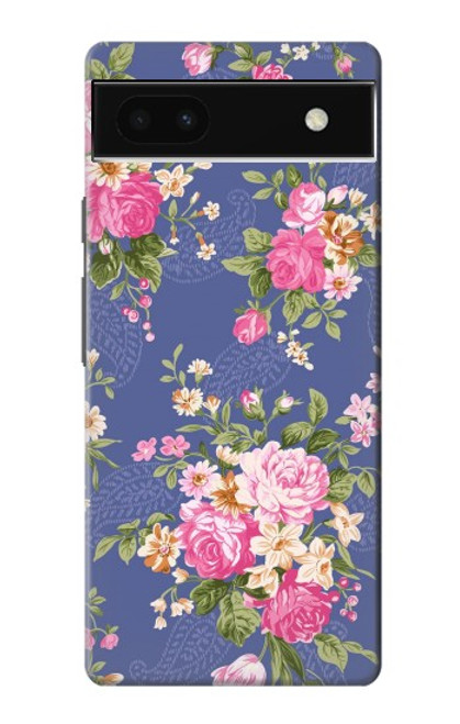 W3265 Vintage Flower Pattern Hard Case and Leather Flip Case For Google Pixel 6a