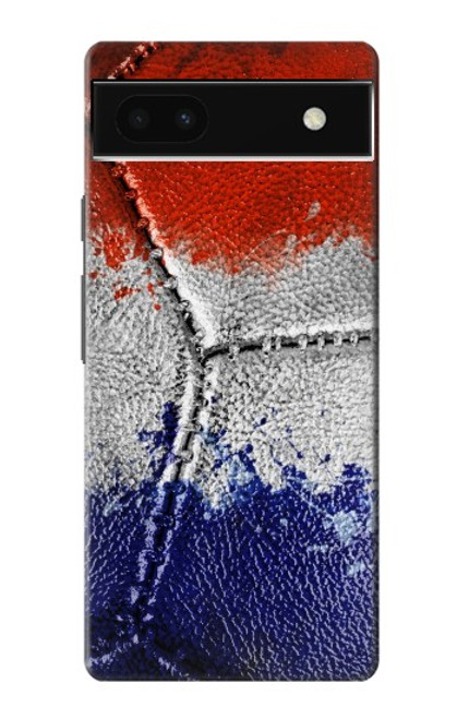 W3304 France Flag Vintage Football Graphic Hard Case and Leather Flip Case For Google Pixel 6a