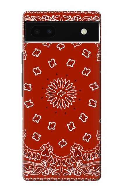 W3355 Bandana Red Pattern Hard Case and Leather Flip Case For Google Pixel 6a