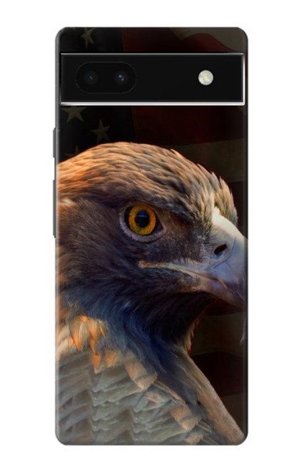 W3376 Eagle American Flag Hard Case and Leather Flip Case For Google Pixel 6a