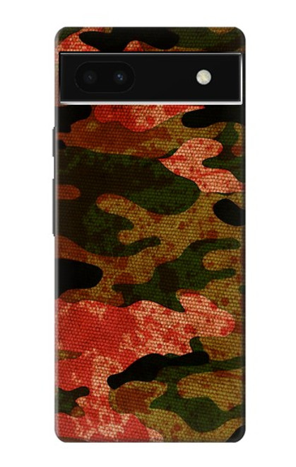 W3393 Camouflage Blood Splatter Hard Case and Leather Flip Case For Google Pixel 6a