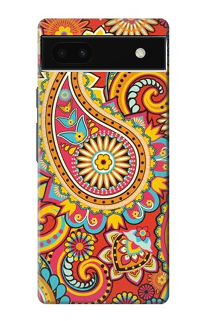 W3402 Floral Paisley Pattern Seamless Hard Case and Leather Flip Case For Google Pixel 6a