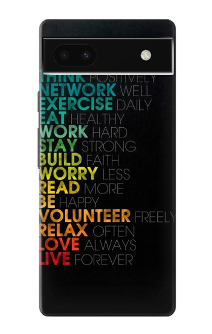 W3523 Think Positive Words Quotes Hard Case and Leather Flip Case For Google Pixel 6a