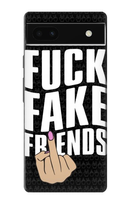 W3598 Middle Finger Fuck Fake Friend Hard Case and Leather Flip Case For Google Pixel 6a