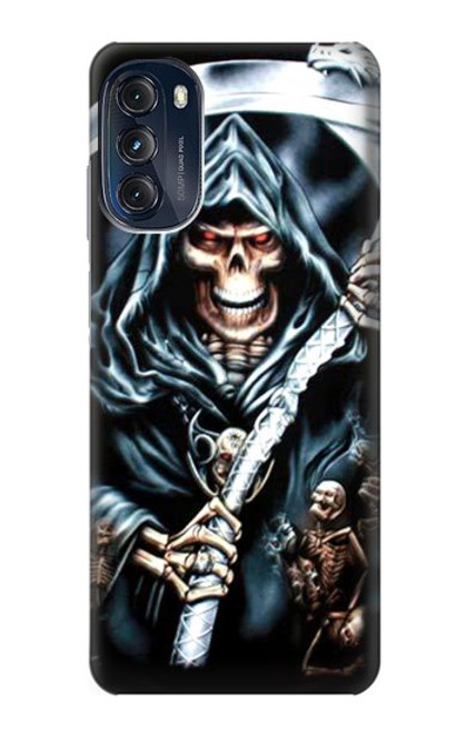 W0295 Grim Reaper Hard Case and Leather Flip Case For Motorola Moto G (2022)