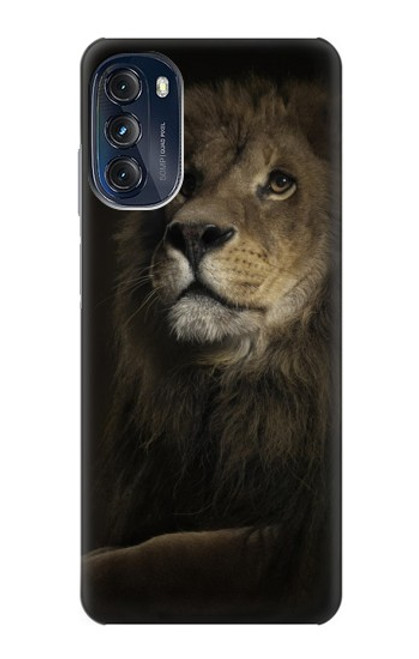 W0472 Lion Hard Case and Leather Flip Case For Motorola Moto G (2022)