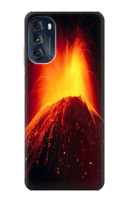 W0745 Volcano Lava Hard Case and Leather Flip Case For Motorola Moto G (2022)