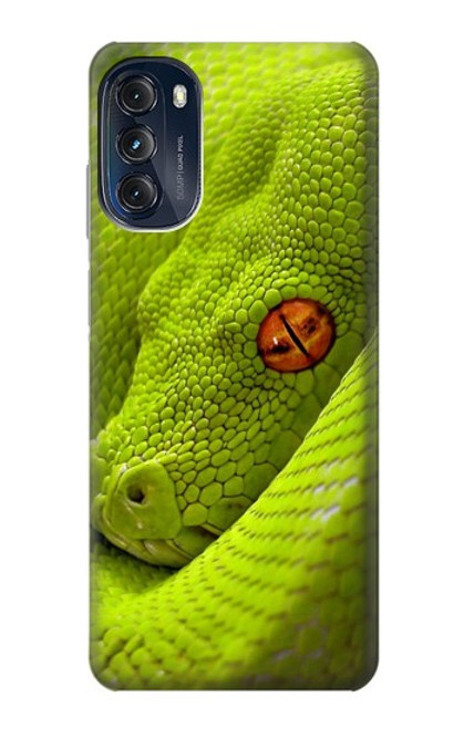 W0785 Green Snake Hard Case and Leather Flip Case For Motorola Moto G (2022)