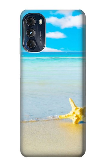 W0911 Relax at the Beach Hard Case and Leather Flip Case For Motorola Moto G (2022)