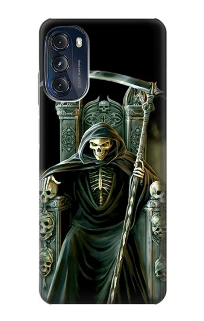 W1024 Grim Reaper Skeleton King Hard Case and Leather Flip Case For Motorola Moto G (2022)