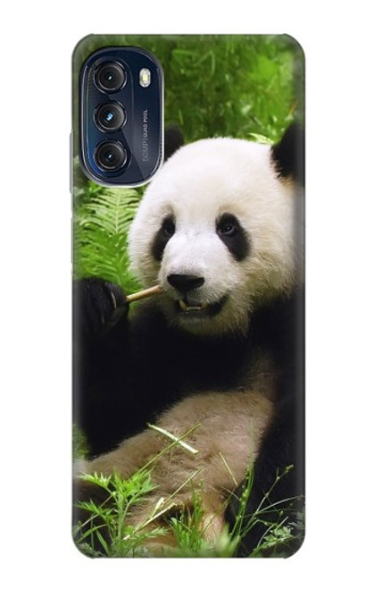 W1073 Panda Enjoy Eating Hard Case and Leather Flip Case For Motorola Moto G (2022)