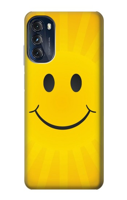 W1146 Yellow Sun Smile Hard Case and Leather Flip Case For Motorola Moto G (2022)