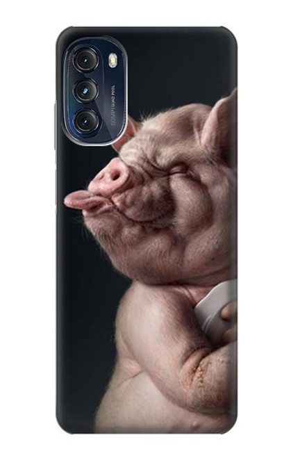 W1273 Crazy Pig Hard Case and Leather Flip Case For Motorola Moto G (2022)