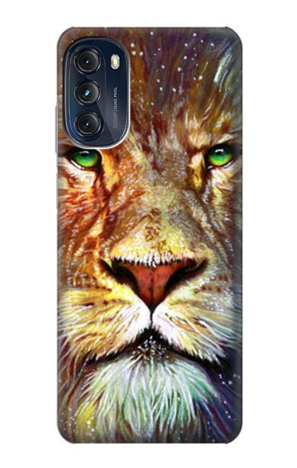 W1354 Lion Hard Case and Leather Flip Case For Motorola Moto G (2022)