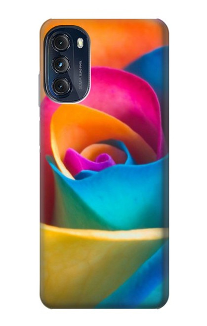 W1671 Rainbow Colorful Rose Hard Case and Leather Flip Case For Motorola Moto G (2022)