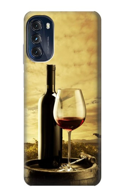 W2042 A Grape Vineyard Grapes Bottle Red Wine Hard Case and Leather Flip Case For Motorola Moto G (2022)