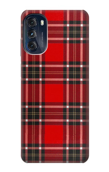 W2374 Tartan Red Pattern Hard Case and Leather Flip Case For Motorola Moto G (2022)