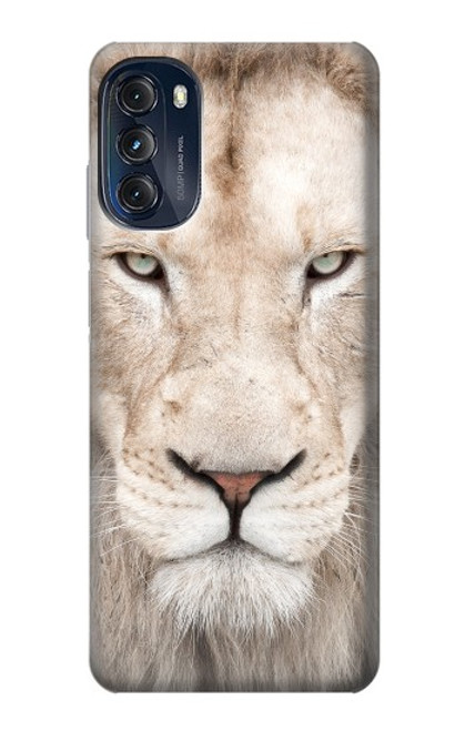 W2399 White Lion Face Hard Case and Leather Flip Case For Motorola Moto G (2022)