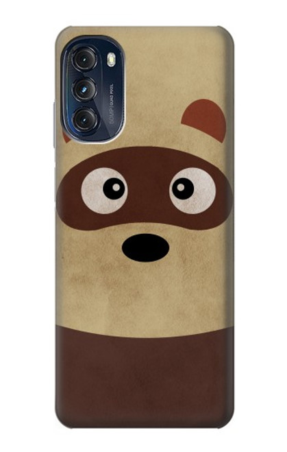 W2825 Cute Cartoon Raccoon Hard Case and Leather Flip Case For Motorola Moto G (2022)