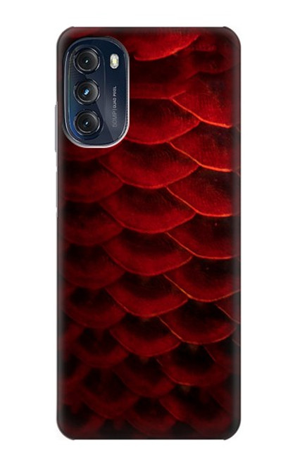 W2879 Red Arowana Fish Scale Hard Case and Leather Flip Case For Motorola Moto G (2022)