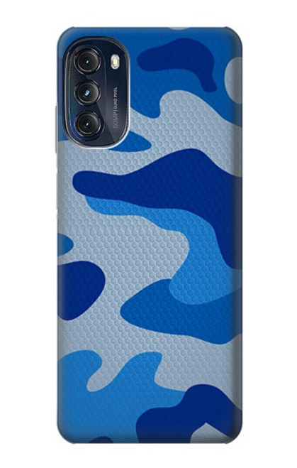 W2958 Army Blue Camo Camouflage Hard Case and Leather Flip Case For Motorola Moto G (2022)