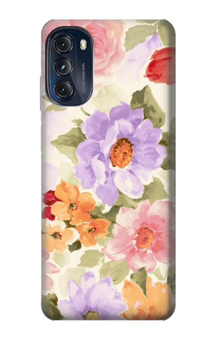 W3035 Sweet Flower Painting Hard Case and Leather Flip Case For Motorola Moto G (2022)