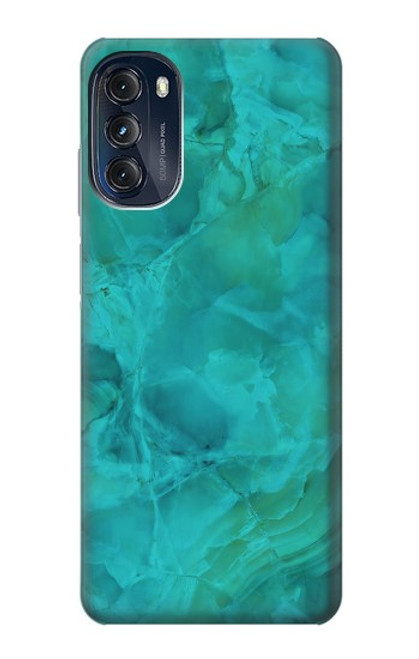 W3147 Aqua Marble Stone Hard Case and Leather Flip Case For Motorola Moto G (2022)