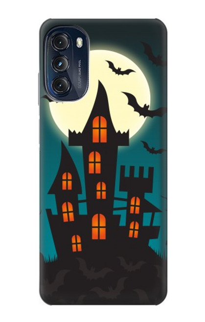 W3268 Halloween Festival Castle Hard Case and Leather Flip Case For Motorola Moto G (2022)