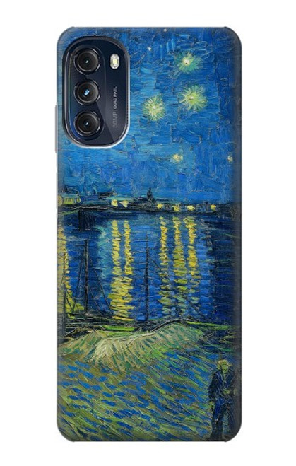 W3336 Van Gogh Starry Night Over the Rhone Hard Case and Leather Flip Case For Motorola Moto G (2022)