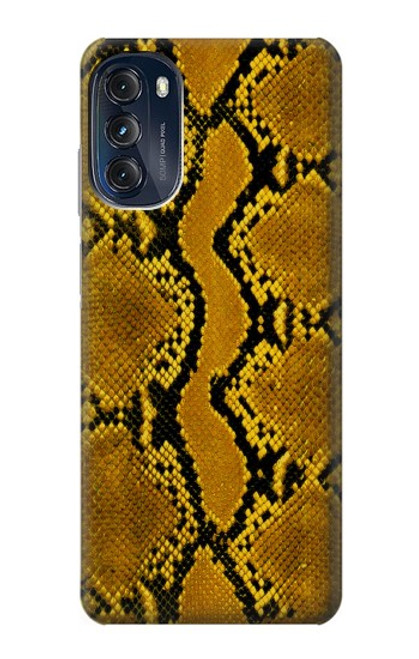 W3365 Yellow Python Skin Graphic Print Hard Case and Leather Flip Case For Motorola Moto G (2022)