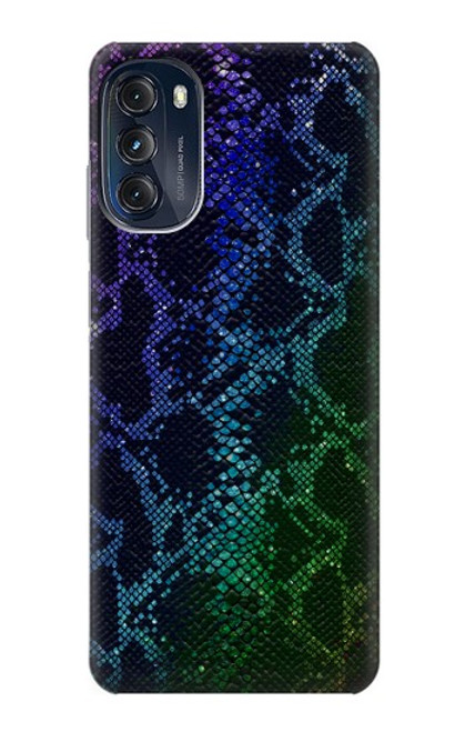 W3366 Rainbow Python Skin Graphic Print Hard Case and Leather Flip Case For Motorola Moto G (2022)