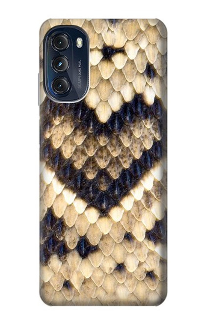 W3417 Diamond Rattle Snake Graphic Print Hard Case and Leather Flip Case For Motorola Moto G (2022)