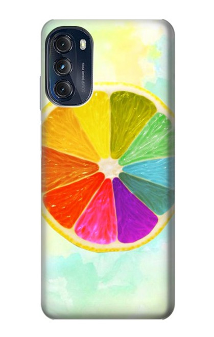 W3493 Colorful Lemon Hard Case and Leather Flip Case For Motorola Moto G (2022)