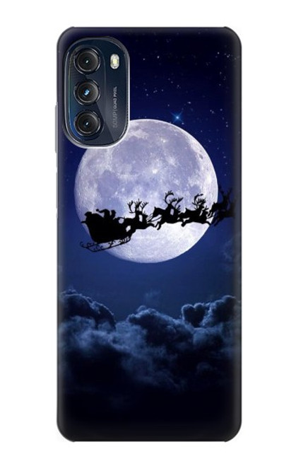 W3508 Xmas Santa Moon Hard Case and Leather Flip Case For Motorola Moto G (2022)