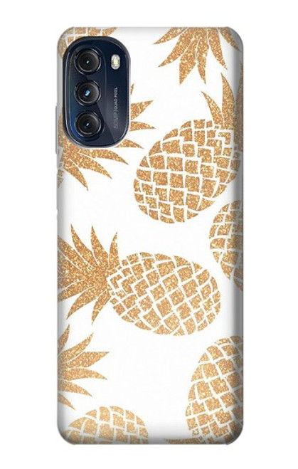 W3718 Seamless Pineapple Hard Case and Leather Flip Case For Motorola Moto G (2022)