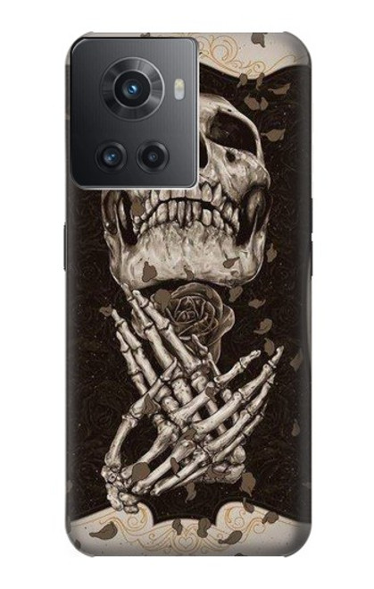 W1676 Skull Rose Hard Case and Leather Flip Case For OnePlus Ace