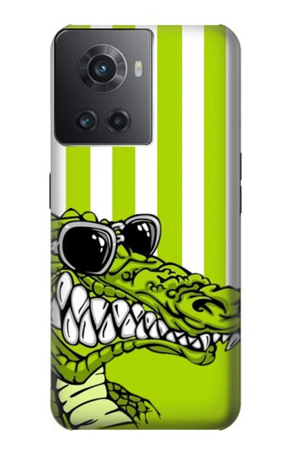 W2323 Funny Green Alligator Crocodile Hard Case and Leather Flip Case For OnePlus Ace