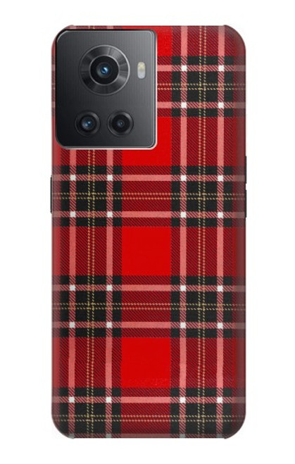 W2374 Tartan Red Pattern Hard Case and Leather Flip Case For OnePlus Ace