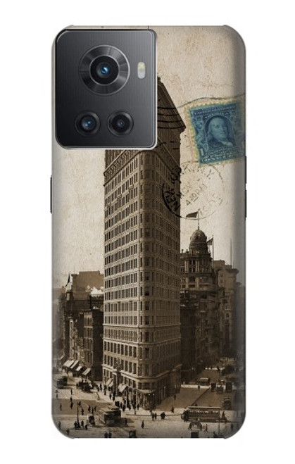 W2832 New York 1903 Flatiron Building Postcard Hard Case and Leather Flip Case For OnePlus Ace