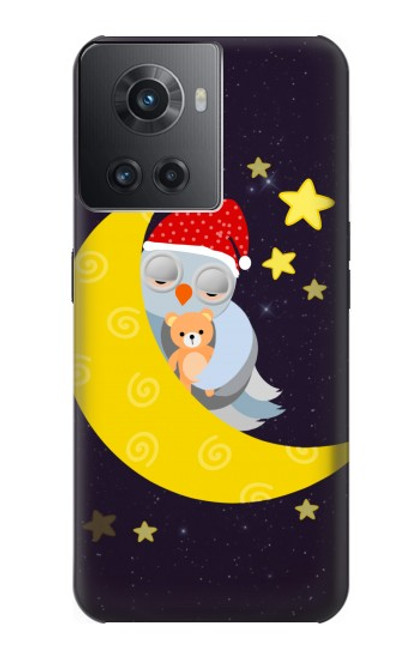 W2849 Cute Sleepy Owl Moon Night Hard Case and Leather Flip Case For OnePlus Ace