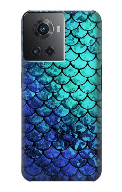 W3047 Green Mermaid Fish Scale Hard Case and Leather Flip Case For OnePlus Ace