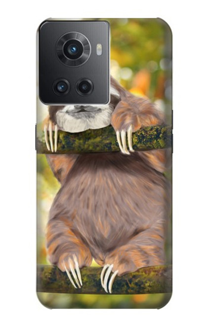 W3138 Cute Baby Sloth Paint Hard Case and Leather Flip Case For OnePlus Ace