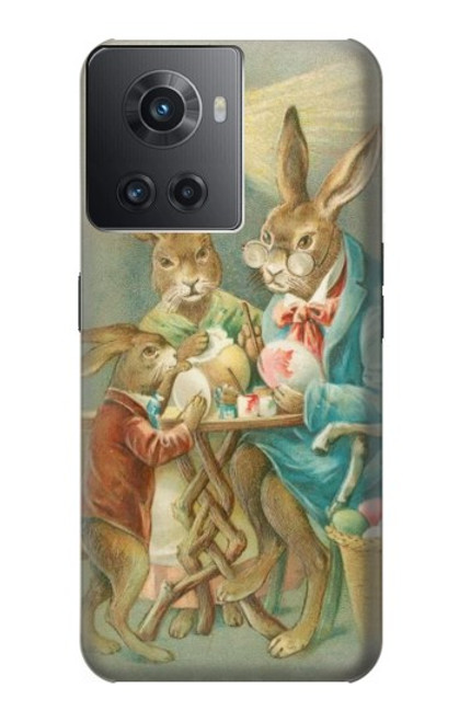 W3164 Easter Rabbit Family Hard Case and Leather Flip Case For OnePlus Ace