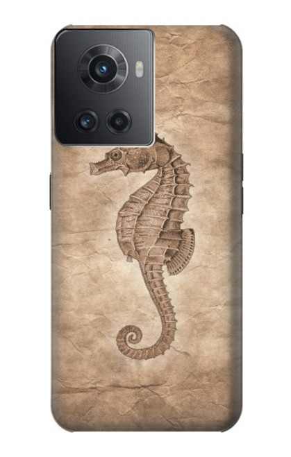 W3214 Seahorse Skeleton Fossil Hard Case and Leather Flip Case For OnePlus Ace