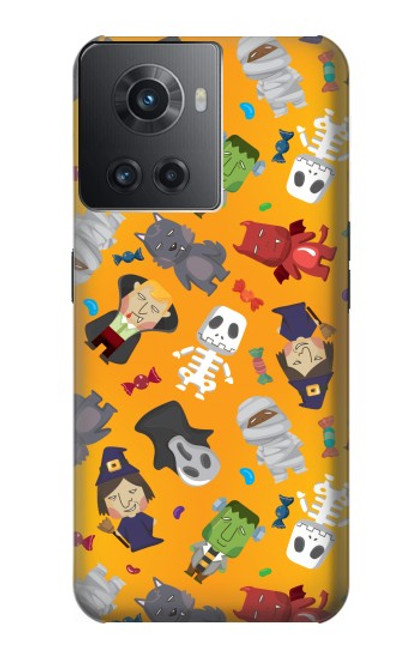 W3275 Cute Halloween Cartoon Pattern Hard Case and Leather Flip Case For OnePlus Ace