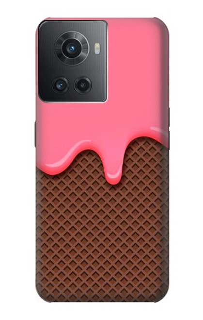W3754 Strawberry Ice Cream Cone Hard Case and Leather Flip Case For OnePlus Ace